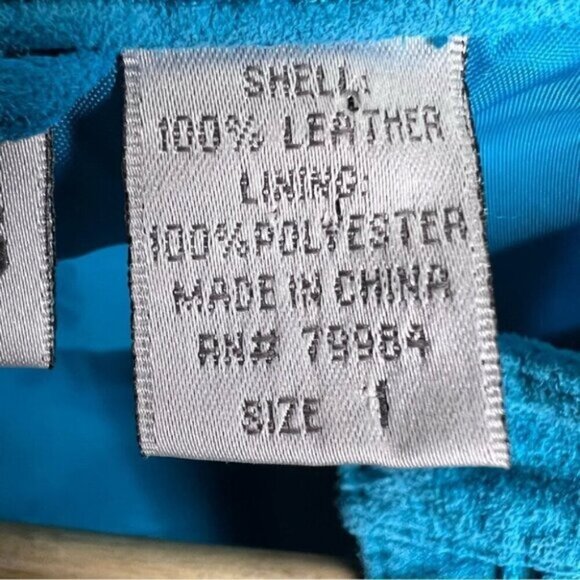 Chico’s Teal Leather Suede Jacket Size 1 Medium 100% Leather Classic Monochrome - Picture 15 of 16